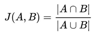 Jaccard Similarity for two sets, A and B